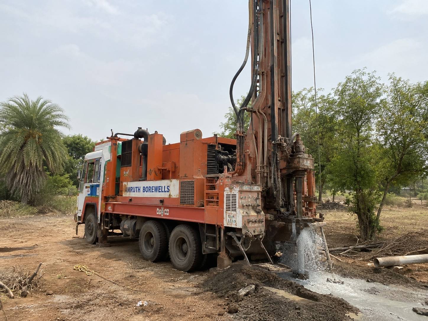 Borewell drilling site